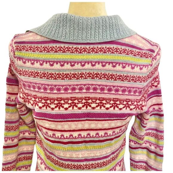 Oleana of Norway Wool Silk Fair Isle Cardigan XS/S | Nordic Designer Sweater - Picture 13 of 16